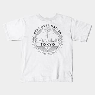 Tokyo Minimal Badge Design Kids T-Shirt